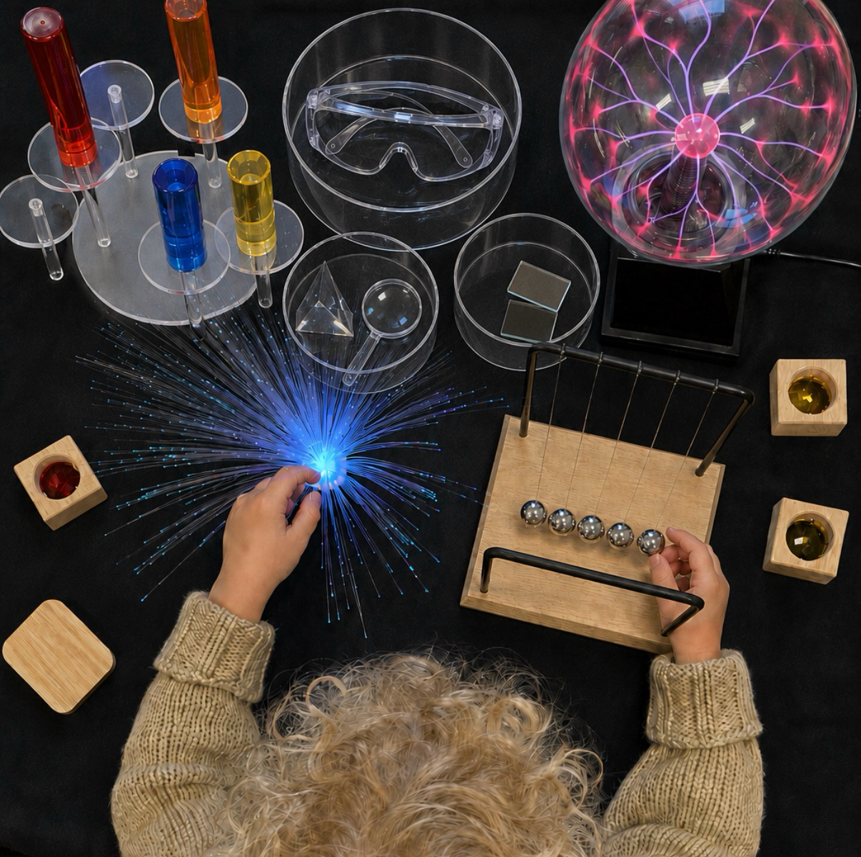 Child investigating science and cause and effect at Lakeview Preschool